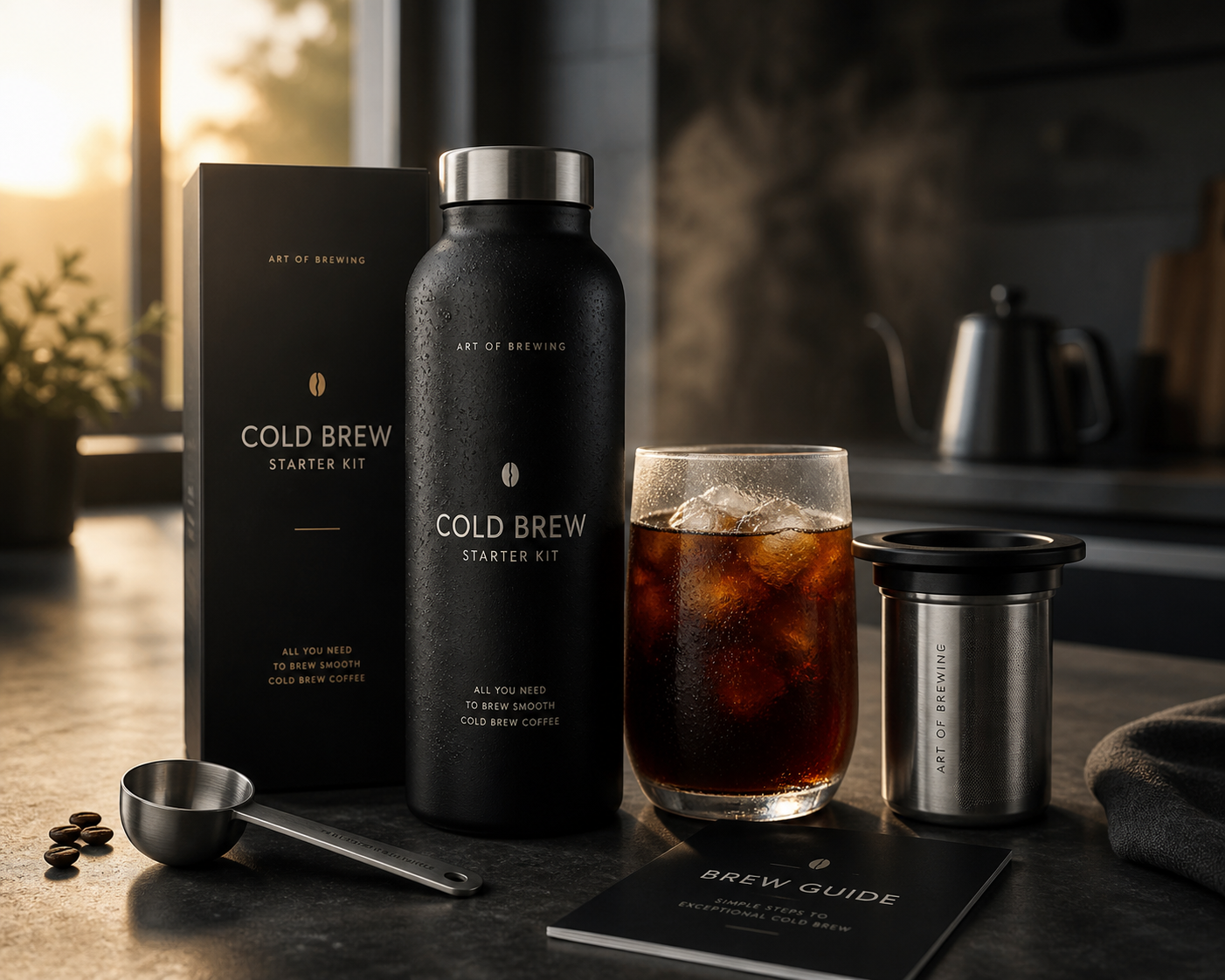 Cold brew starter kit generated from a SociHook prompt
